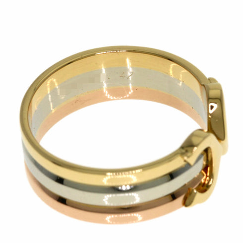Vendome Louis Cartier Band Ring 18K Tricolor Gold