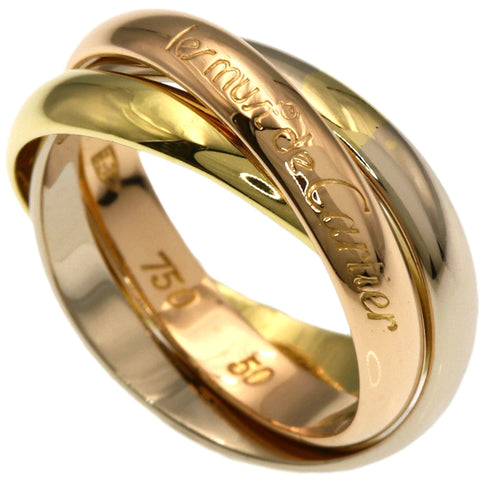 Vendome Louis Cartier Band Ring 18K Tricolor Gold