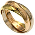 Vendome Louis Cartier Band Ring 18K Tricolor Gold