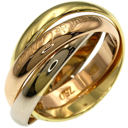 Vendome Louis Cartier Band Ring 18K Tricolor Gold