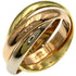 Vendome Louis Cartier Band Ring 18K Tricolor Gold