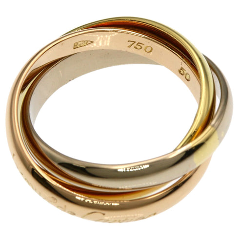 Vendome Louis Cartier Band Ring 18K Tricolor Gold