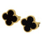 Vintage Alhambra Earrings 18K Yellow Gold and Onyx 18K Yellow Gold