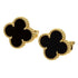 Vintage Alhambra Earrings 18K Yellow Gold and Onyx 18K Yellow Gold