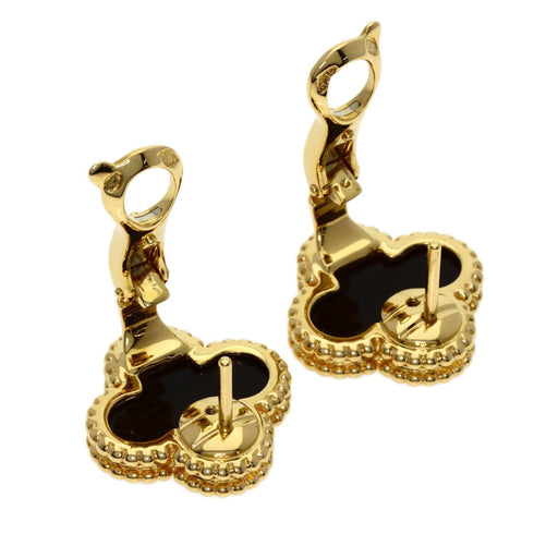 Vintage Alhambra Earrings 18K Yellow Gold and Onyx 18K Yellow Gold