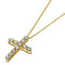 Cross Pendant Necklace 18K Yellow Gold Large with Diamond