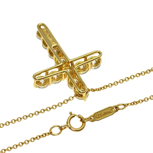 Cross Pendant Necklace 18K Yellow Gold Large with Diamond