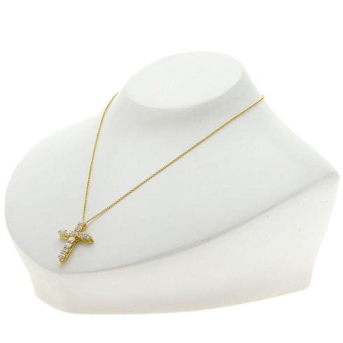Cross Pendant Necklace 18K Yellow Gold Large with Diamond