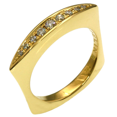 Square Diamond Ring 18K Yellow Gold