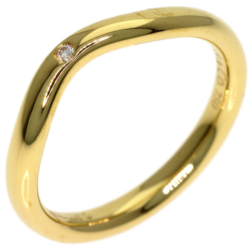 Curved Band Ring 18K Yellow Gold With Diamond