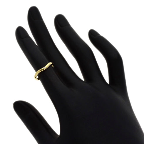 Curved Band Ring 18K Yellow Gold With Diamond