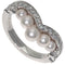 Josephine Aigrette Ring 18K White Gold with Diamond and Pearl