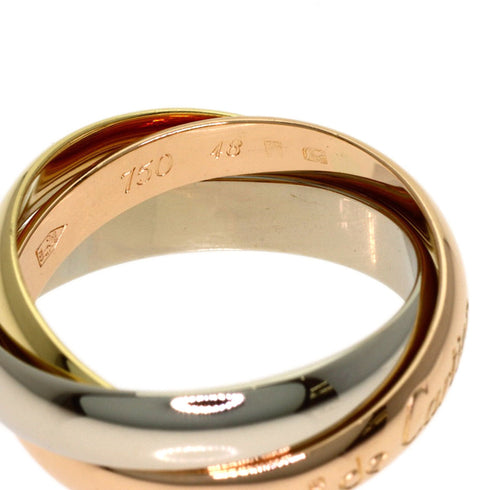 Vendome Louis Cartier Band Ring 18K Tricolor Gold