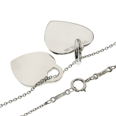 Double Heart Pendant Necklace Sterling Silver