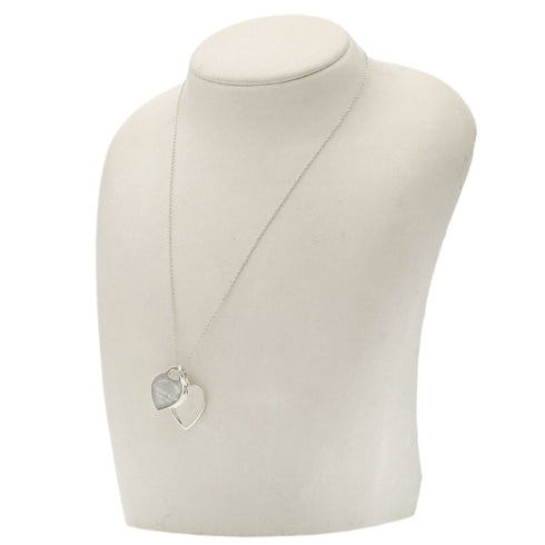 Double Heart Pendant Necklace Sterling Silver