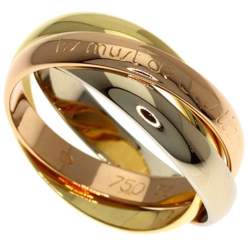 Vendome Louis Cartier Band Ring 18K Tricolor Gold