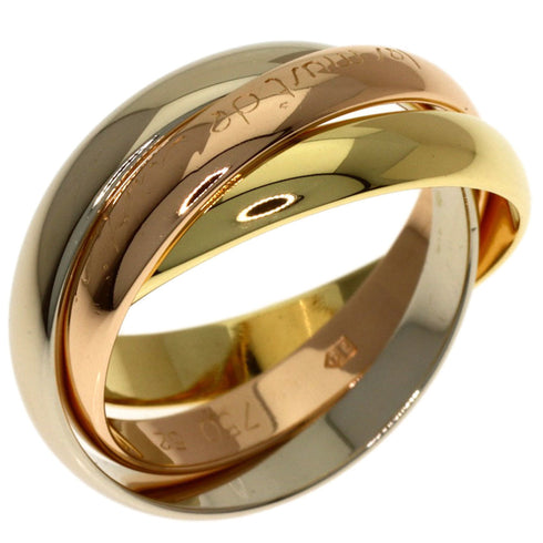 Vendome Louis Cartier Band Ring 18K Tricolor Gold