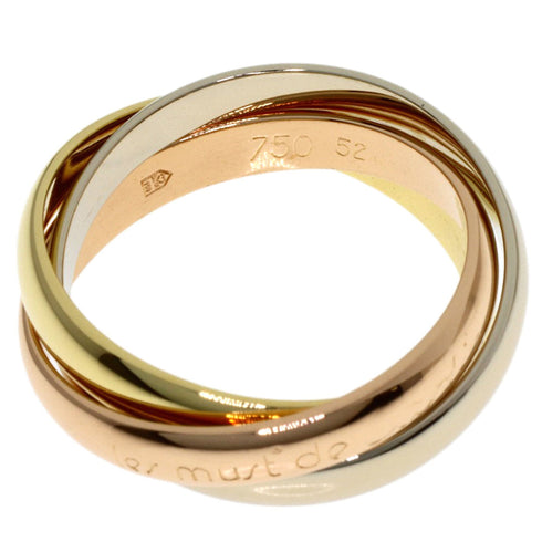 Vendome Louis Cartier Band Ring 18K Tricolor Gold