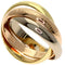 Vendome Louis Cartier Band Ring 18K Tricolor Gold