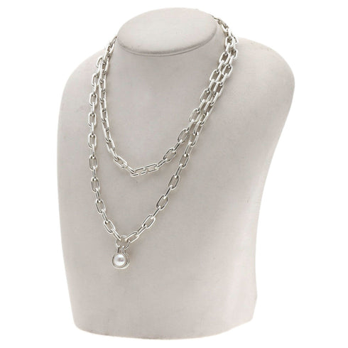 Pendant Necklace Sterling Silver with Pearl