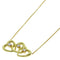 Triple Heart Pendant Necklace 18K Yellow Gold with Diamond