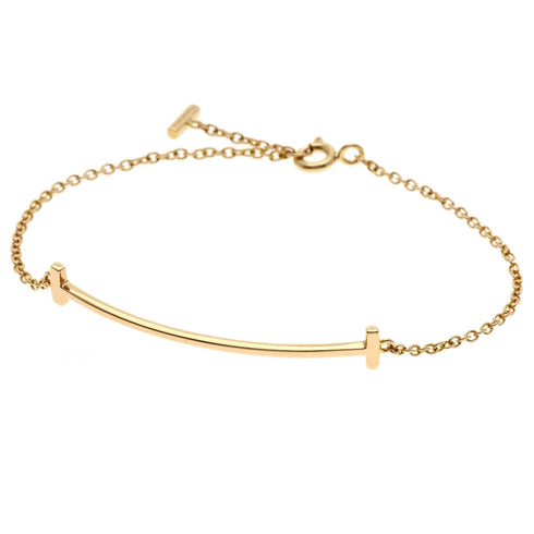 T Smile Pendant Necklace 18K Rose Gold