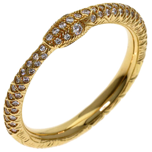 Ouroboros Half Diamond Ring 18K Yellow Gold with Diamond