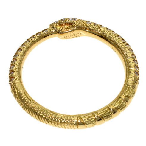 Ouroboros Half Diamond Ring 18K Yellow Gold with Diamond