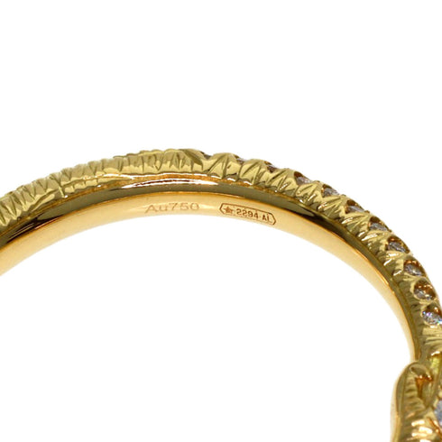 Ouroboros Half Diamond Ring 18K Yellow Gold with Diamond