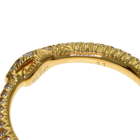 Ouroboros Half Diamond Ring 18K Yellow Gold with Diamond