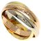 Vendome Louis Cartier Band Ring 18K Tricolor Gold