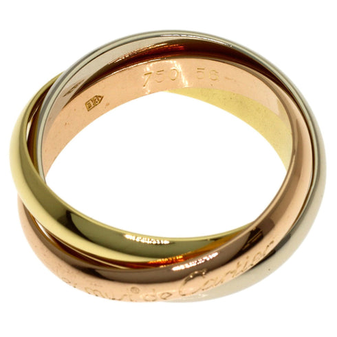 Vendome Louis Cartier Band Ring 18K Tricolor Gold