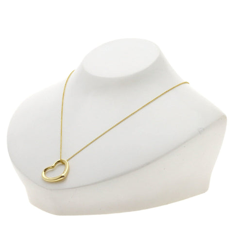 Open Heart Pendant Necklace 18K Yellow Gold 18.4mm