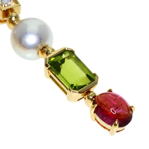 Allegra Pendant Necklace 18K Yellow Gold with Amethyst Citrine Color Stone Diamond Pearl Peridot Topaz Tourmal