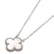 Vintage Alhambra Pendant Necklace 18K White Gold