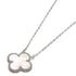Vintage Alhambra Pendant Necklace 18K White Gold