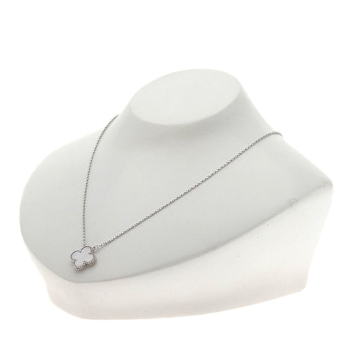 Vintage Alhambra Pendant Necklace 18K White Gold