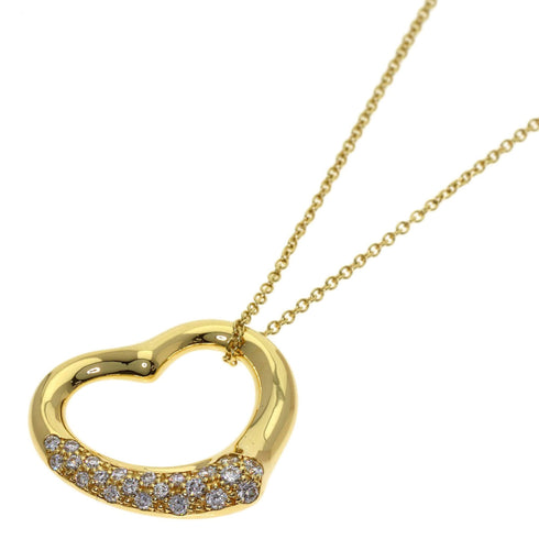 Open Heart Pendant Necklace 18K Yellow Gold 19.4mm