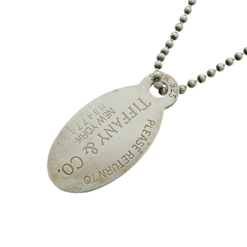 Oval Ball Chain Pendant Necklace Sterling Silver