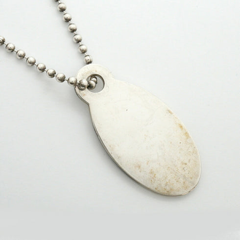 Oval Ball Chain Pendant Necklace Sterling Silver