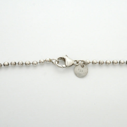 Oval Ball Chain Pendant Necklace Sterling Silver