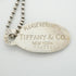 Oval Ball Chain Pendant Necklace Sterling Silver