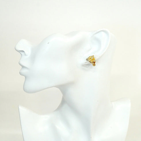 Rhinestone Clip-On Earrings Gold and Rhinestone