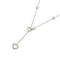 Heart Link Lariat Pendant Necklace Sterling Silver