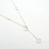 Heart Link Lariat Pendant Necklace Sterling Silver