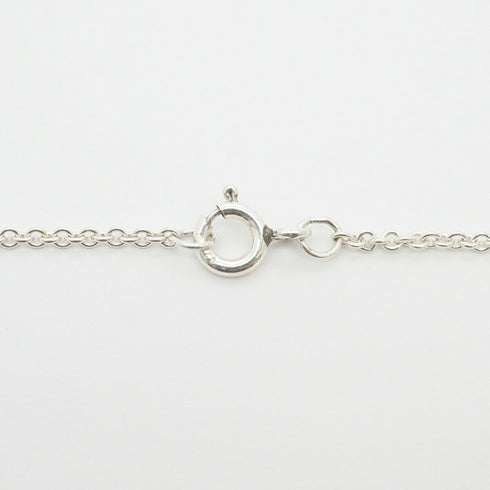 Heart Link Lariat Pendant Necklace Sterling Silver