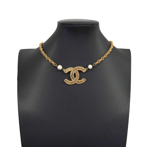 CC Logo Pendant Necklace Metal
