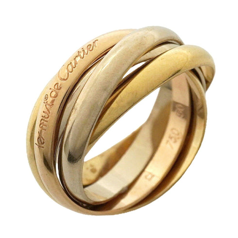 Vendome Louis Cartier Band Ring 18K Tricolor Gold