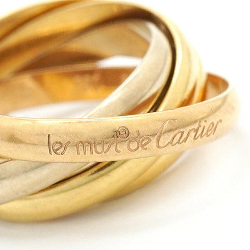 Vendome Louis Cartier Band Ring 18K Tricolor Gold