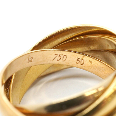 Vendome Louis Cartier Band Ring 18K Tricolor Gold